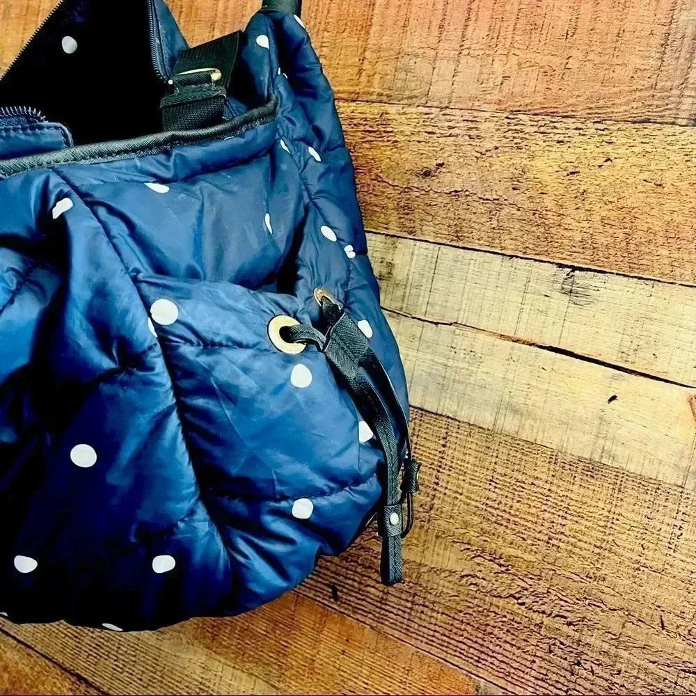 Kate Spade Stevie Quilted Polka Dot Diaper Bag Navy - Picture 5 of 11